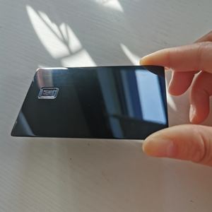 0.8mm yazdırılabilir boş paslanmaz çelik siyah parlak mat Metal kredi kartı çip yuvası ve HICO manyetik şerit ile - Product Image 2