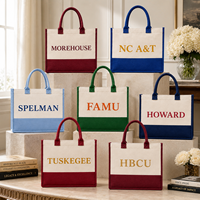 Sac fourre-tout en toile pour femme, tendance, avec motifs et logos des universités afro-américaines (HBCU), excellent rapport qualité-prix, vente en gros