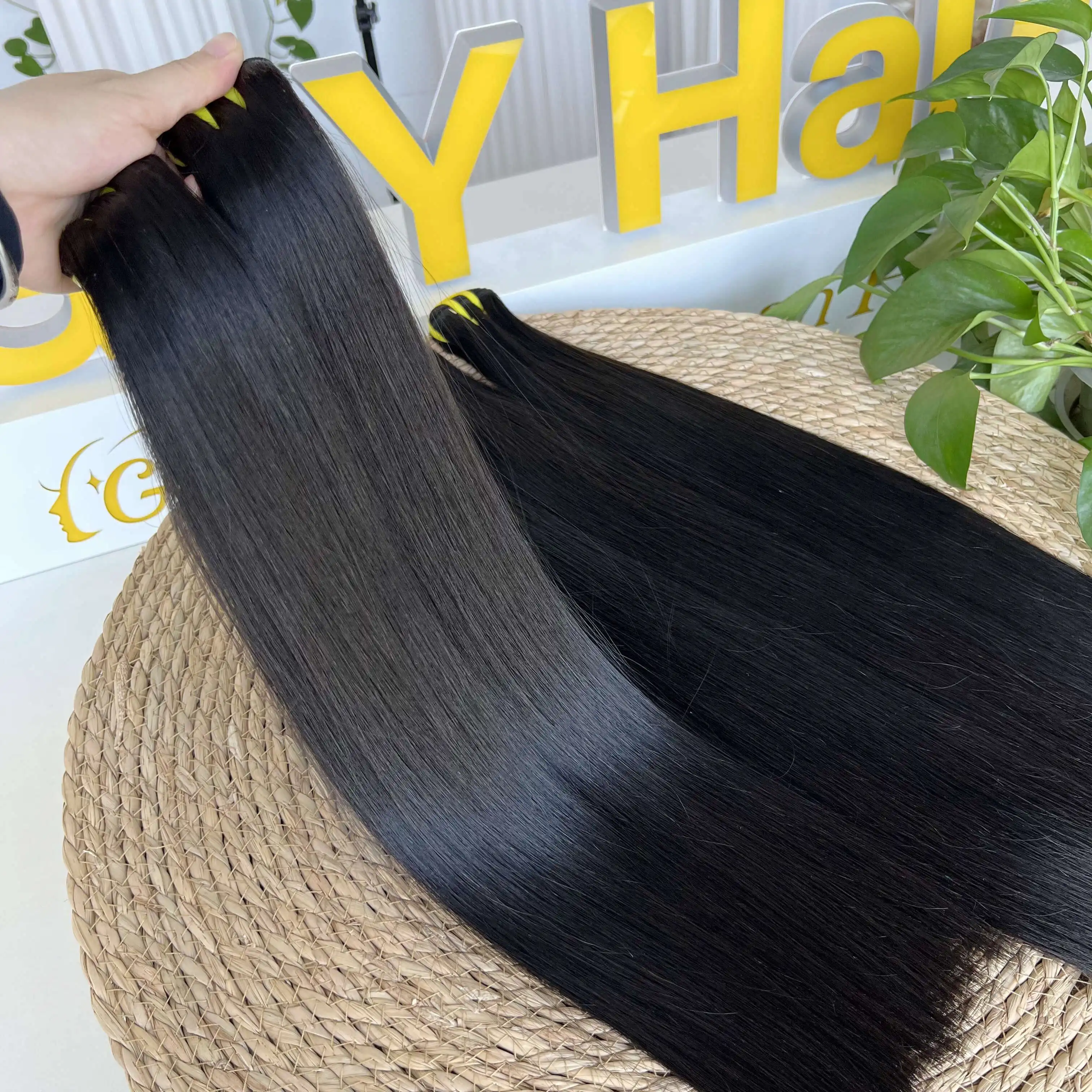 GDY 15A Grade Brut Non Transformé Os Soyeux Droite Cuticule Alignée Vietnamien Paquets de Cheveux Bruts Cheveux Humains en Gros