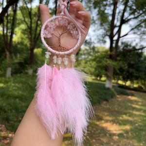 Vente en gros de perles lumineuses exquises pour décoration de voiture, pendentif en agate de cristal naturel artisanal en pierre semi-précieuse de rêve plume - Product Image 3