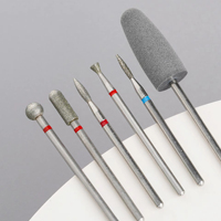 Forets à ongles en acier inoxydable de haute qualité de 2,5 mm en forme de flamme, outils de manucure portables avec vitesse de 0 à 35 000 tr/min pour le soin des cuticules