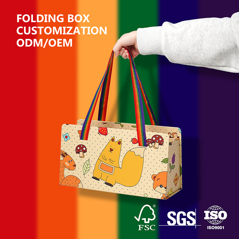 Borsa Tote con Motivo di Animali Cartoon