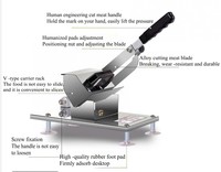 Trancheuse à viande en acier inoxydable personnalisée S003, coupe-pommes de terre, machine à trancher les pommes de terre, outils de cuisine à domicile, coupe-frites manuel