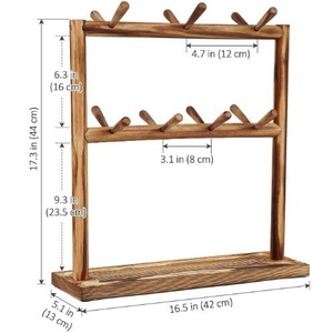 Soporte para Tazas de Café de Doble Cara, de Madera Maciza, Multicapa, con Escurridor, Estilo Retro para Cocina, Color Madera Natural, Tamaño L - Product Image 2