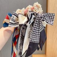 Soldes d'hiver : Bandeau foulard nœud perlé, Élastiques à cheveux fleuris pour femmes, Chouchous pour filles, Élastiques à cheveux pour enfants