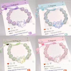 Pulsera de cuentas de cristal craquelado Sweet Fantasy Popcorn, máscara de zorro de cristal, joyería de cuentas para mujer, pulseras de cristal, brazaletes para niñas - Product Image 2