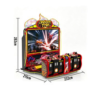 Machine de jeu d'arcade de tir de dinosaures d'intérieur pour 4 joueurs, avec système de rédemption de tickets, en anglais, construction en plastique et fer, garantie 1 an