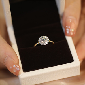 2CT Round Cut Lab Grown Diamond Halo Engagement Ring 18K <strong>Gold</strong> IGI Certified Customizable Wedding <strong>Jewelry</strong> - Product Image 4