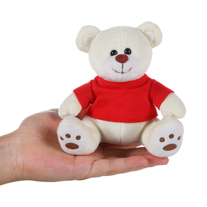 Custom logo Key Ring Plush Toy Hanging Pendant Stuffed Small Teddy Bear Keychain Toy with T-shirt