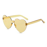 Lunettes de soleil sans monture tendance 2026 pour femme, colorées (blanc, rouge, champagne) – Idéales pour les soirées branchées et les accessoires photo