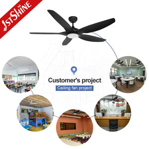 1stshine LED ventilador de techo colgante negro ABS aspas DC motor ventilador de techo con luz - Product Image 5