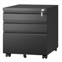 Meuble de classement mobile en métal à 3 tiroirs Letaya avec serrure à clé pour bureau et maison, organiseur de documents (lettres/format Légal/A4) (entièrement)