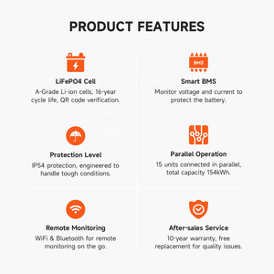 Batteria al Litio KEVOLT per Accumulo Energetico Domestico 10kWh 48V 200Ah LiFePO4 per Sistema Solare - Product Image 2