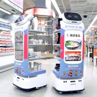 Robot Pengantar Makanan Restoran Cerdas, Robot Pelayan Otomatis dengan Baki Berlapis-lapis yang Stabil untuk Hotel dan Kafe