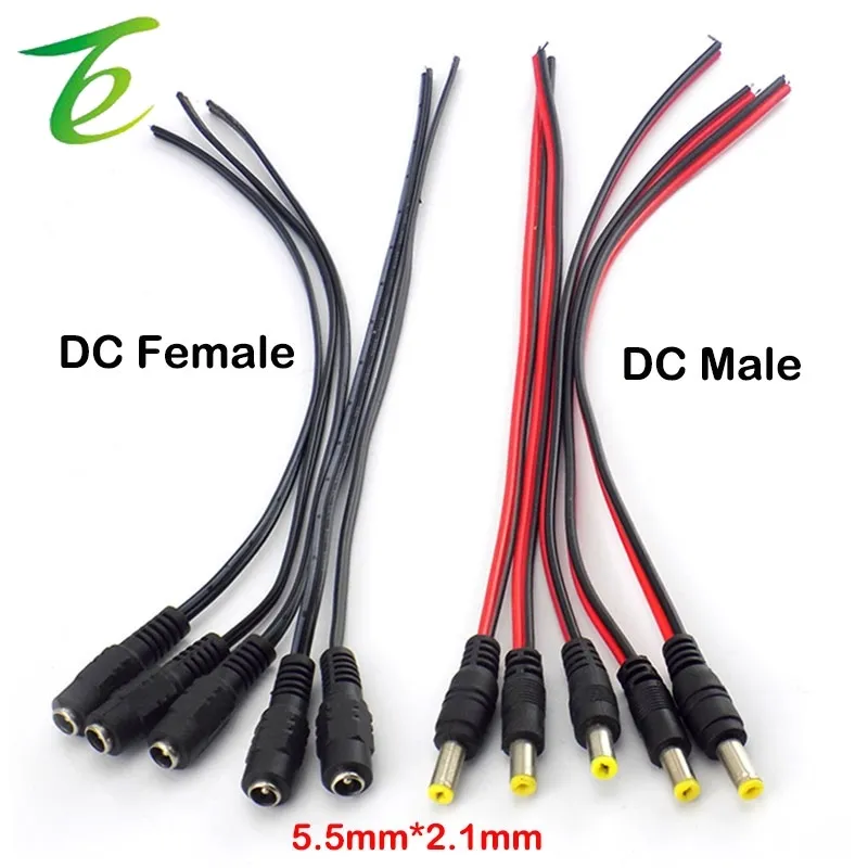 DC Extension Connectors 12V Male Female Jack Cable Wire Line Adapter Plug Power Supply 5.5x2.1mm For LED Strip Light CCTV Camera