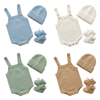 Ensemble de vêtements pour bébé garçon, barboteuse bleue sans manches en coton tricoté plat, tenue d'été pour séance photo du premier anniversaire du nouveau-né, personnalisable