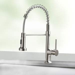 Robinet de cuisine monocommande extractible DB, noir et or, à poser sur comptoir, design moderne, 1 trou, valve en céramique - Product Image 5