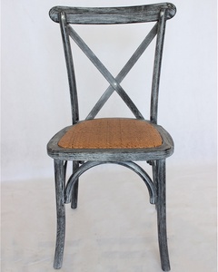 Wholesale French Style Rustic Solid Wood <strong>Chair</strong> <strong>Vintage</strong> Restaurant Party <strong>Chair</strong> Wooden X Cross Back <strong>Chair</strong> - Product Image 6