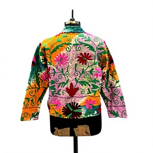 Multicolor Kantha Embroidered <b>Jacket</b> Handcrafted <b>Patchwork</b> Kantha <b>Jacket</b> Bohemian Embroidered <b>Patchwork</b> <b>Jacket</b> Indian Folk Art - Product Image 3