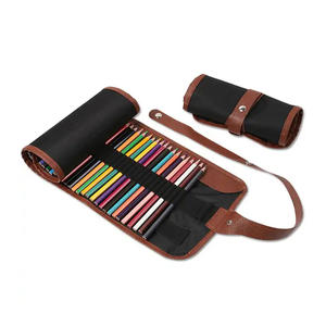 Étui à crayons en toile avec trous pour ranger les crayons, grande capacité, sac à crayons colorés pour l'école, cadeau pour étudiants, fournitures de dessin artistique - Product Image 3