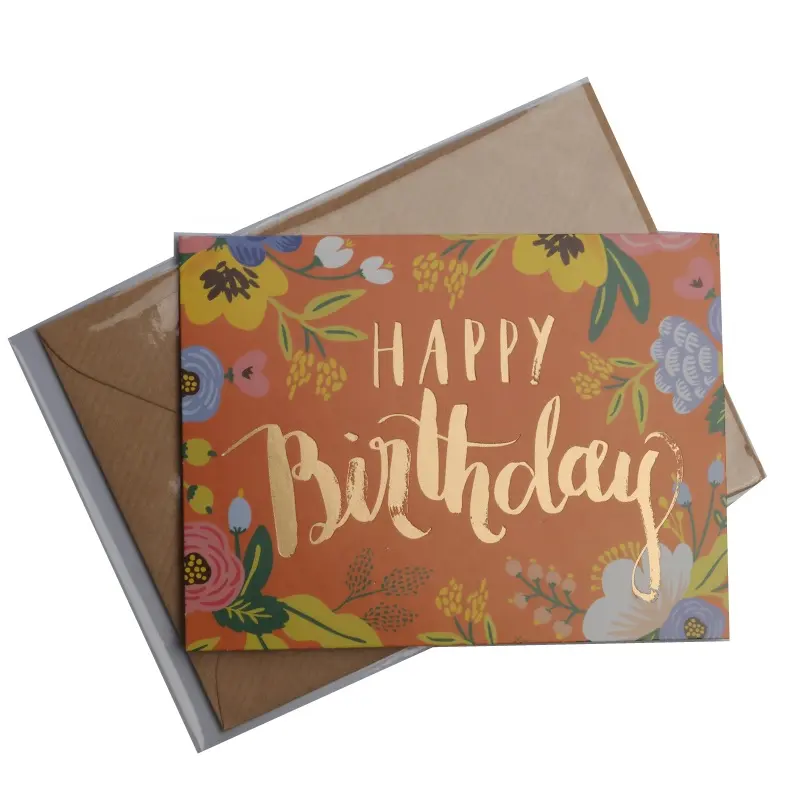 Personalizado conjunto de impressão artesanal cartão de aniversário saudação para o amigo