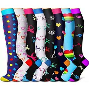 Chaussettes pour hommes 100% Nylon Athletic Crew Chaussettes colorées pour cyclisme Compression Genou High Tube Chaussettes Antidérapantes Tricoté <span class=keywords><strong>Logo</strong></span> Cuff Body - Product Image 3