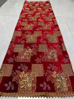 Nouveau tissu en velours diamanté tissé, brodé au laser, avec strass thermocollants, dentelle africaine, pour robes de mariée DIY, tissu à coudre, par mètre