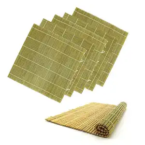 Tapis roulant à sushi en bambou durable outils à sushi en peau verte rideau en rouleau de bambou tapis à sushi