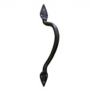 Manija de puerta de metal de hierro hecha a mano con acabado negro para puertas y ventanas, uso en hogares, hoteles y villas, tirador de puerta - Product Image 1