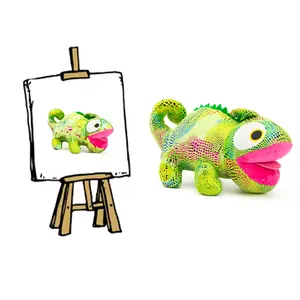 Eye-catching Lizard Plush Toy Shiny Fabric Stuffed Animal Lizard With Radiant Red Lips