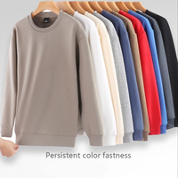 Sweat-shirt pour homme, ample et épais, en fourrure de renard argenté 420g, col rond, épaules larges, décontracté et chaud, vêtement supérieur personnalisé.