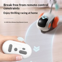 Jouet intelligent pour animaux de compagnie : Balle télécommandée pour chat avec plumes interchangeables et fonction d'évitement d'obstacles, également adaptée aux chiens