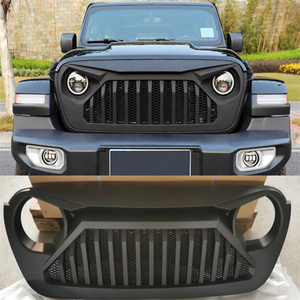 Gril avant ABS avec maille, noir mat, grille de pare-chocs avant pour <span class=keywords><strong>Jeep</strong></span> Wrangler JK, accessoires 2007-2018 - Product Image 2