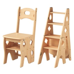 Taburete Infantil de Madera, Diseño Creativo para el Hogar, Silla Escalera Plegable y Extensible, Madera Maciza de Doble Uso - Product Image 5