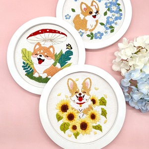 Kit Fai-da-Te per Ricamo di Cuccioli, Arte Murale Floreale in Stile Europeo, Decorazione Casa Facile per Bambini, Regalo Perfetto per Lavori <span class=keywords><strong>a</strong></span> Maglia - Product Image 4