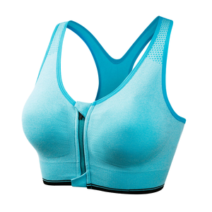 Reggiseno sportivo Fitness da donna regolabile in alto per chiusura frontale con cerniera a impatto da palestra top in <span class=keywords><strong>pizzo</strong></span> Sexy imbottito Spandex Plus Size - Product Image 3