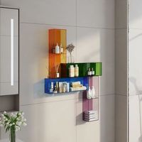 Étagère de rangement multicouche en acrylique pliable pour la maison, meuble de sol de salle de bain pour l'organisation de la vaisselle à usage domestique