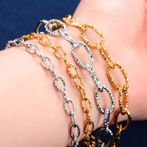 Blingbling Stainless Steel Bracelet Link Cut Oval Hand Chain for Women <b>Men</b> Wristband <b>Bangle</b> Anklets Metal Jewelry Summer Gift - Product Image 4