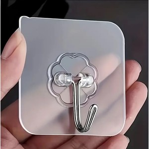Transparent <b>Adhesive</b> <b>Hook</b> Medium Size Heavy Duty For Kitchen Bathroom <b>Hooks</b> - Product Image 5