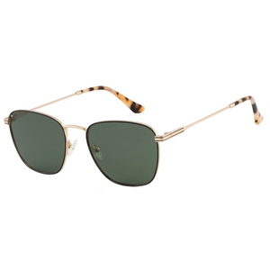 Gafas de Sol Rectangulares de Montura Completa, Marco Dorado, Lentes Verdes, Protección UV400, Estilo Retro Unisex - Product Image 1