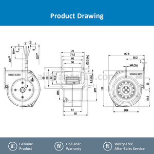 Para G2E085-AA01-01 85mm 230VAC 0.15/0.14A 32/30W 2350/2800RPM 85m3/h Siemens Inverter Centrífuga de Alta Temperatura OEM/ODM - Product Image 4