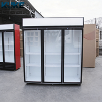 Réfrigérateur commercial grande capacité à trois portes, monotempérature, à froid ventilé, pour boissons, avec étagères réglables et couleur personnalisable