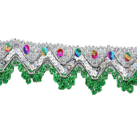 Bordure en dentelle à sequins or et argent, dentelle or, en promotion