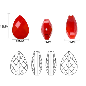 Zhubi Jade <span class=keywords><strong>agata</strong></span> colori 13x18mm maglia ciondolo perle di vetro a goccia sfaccettato perline di cristallo a goccia per la creazione di gioielli - Product Image 2