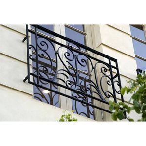 מעקות חלון מברזל יצוק לבתים בסגנון ג'ולייט, מעקה בטיחות ממתכת, גדר קיר, מעקה למרפסת - Product Image 2