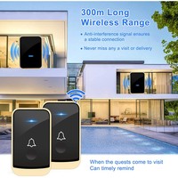 Timbre Inalámbrico Multi-Timbre Daytech DB18 IP55 Resistente al Agua, Alcance de 300 m, 38 Tonos de Llamada, 2 Transmisores + 1 Receptor para Restaurante y Hotel
