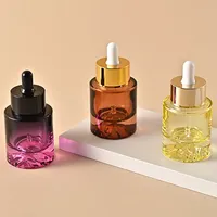 Flacon compte-gouttes en verre de luxe personnalisé à épaule plate avec pompe pulvérisatrice, capacité 30 ml, pour parfum et cosmétiques essentiels