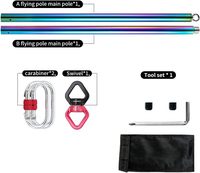 Équipement de pole dance arc-en-ciel de 2 mètres, portable, en acier inoxydable, ensemble de poteaux de pole dance colorés pour studio