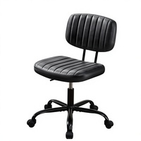 Table de toilette en cuir PU noir, chaise de bureau pour jeunes, salle d'étude pour étudiants, chambre familiale