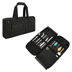 Sac de rangement pour couteaux personnalisé, sac à roulettes pour couteaux de <span class=keywords><strong>chef</strong></span> durable avec fermeture à glissière, étui de rangement portable pour outils de cuisine de voyage - Product Image 4